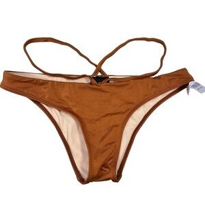 LA Hearts Copper Bikini Bottom Small New